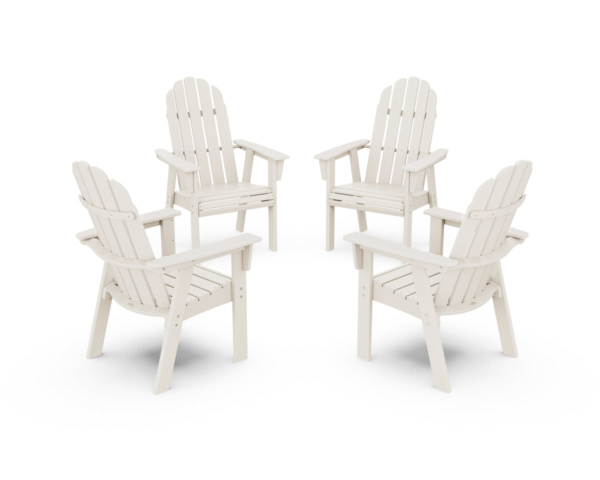 POLYWOOD Vineyard 4-Piece Curveback Upright Adirondack Conversation Set in Sand