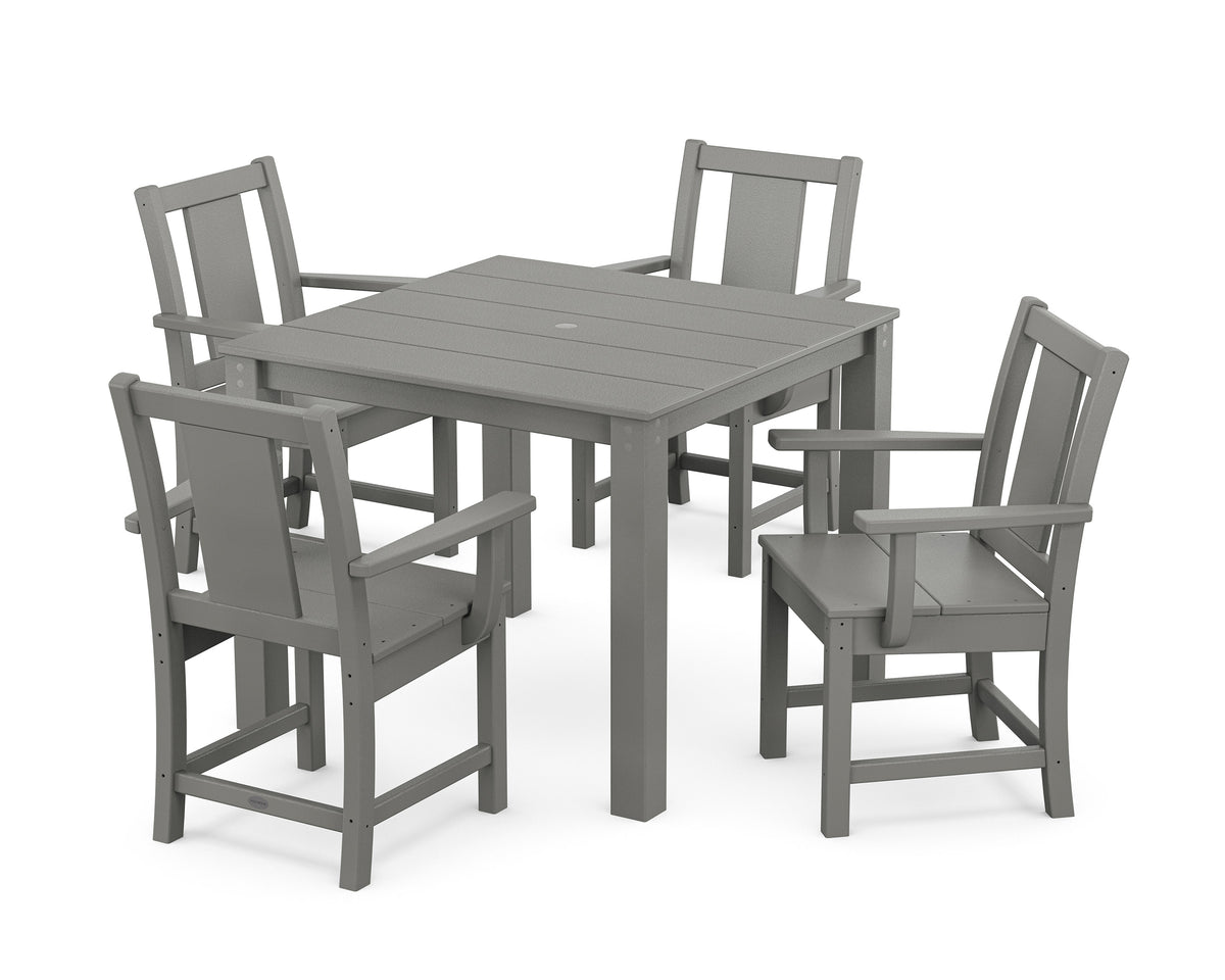 POLYWOOD Prairie 5-Piece Parsons Dining Set in Slate Grey