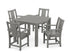 POLYWOOD Prairie 5-Piece Parsons Dining Set in Slate Grey