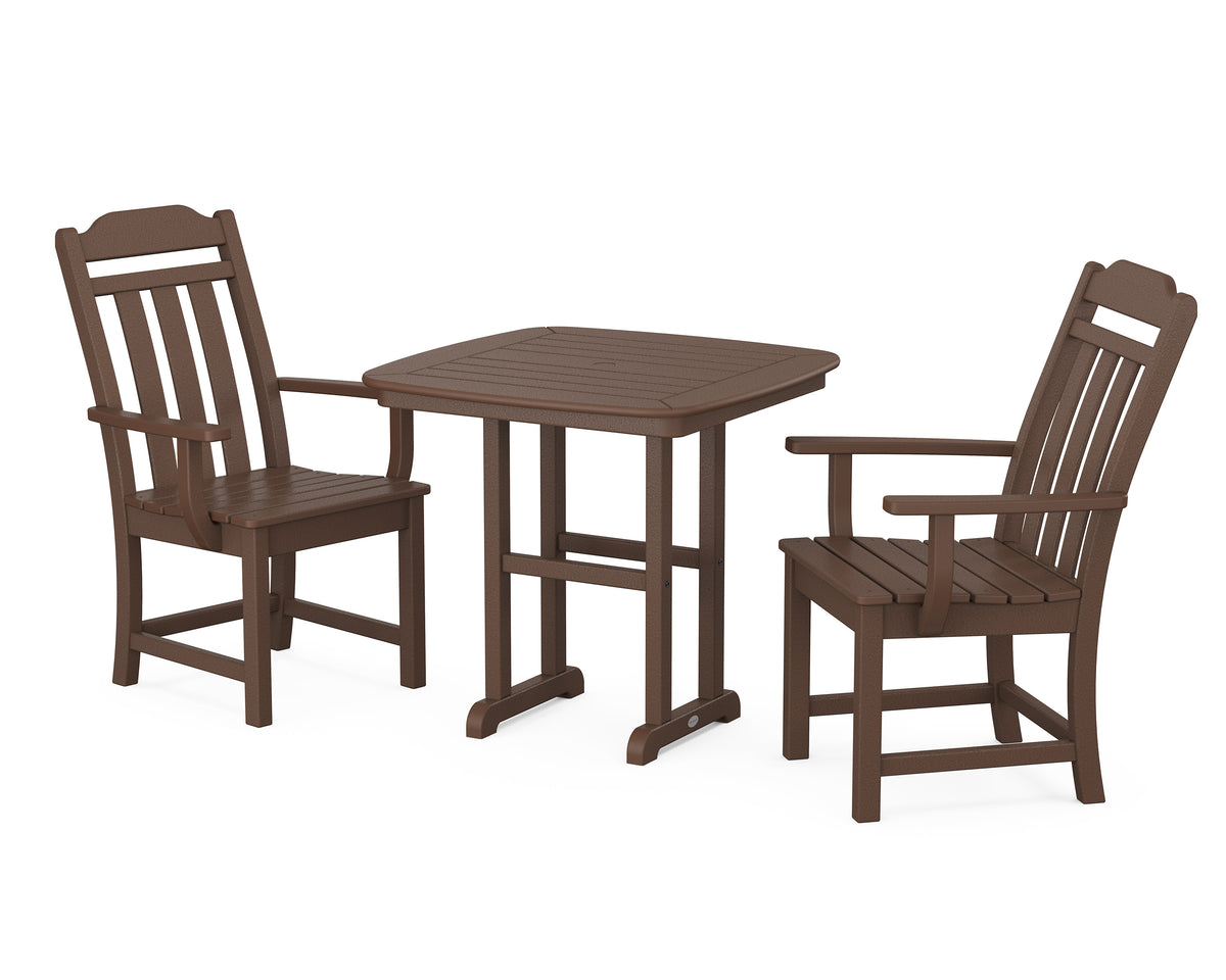 POLYWOOD Cottage 3-Piece Dining Set in Mahogany