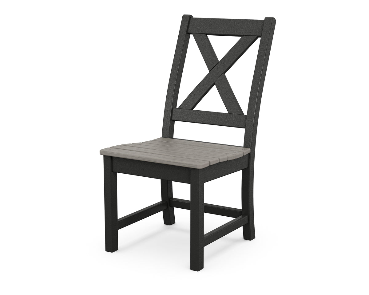POLYWOOD Braxton Dining Side Chair in Black / Driftwood