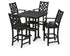 POLYWOOD Country Living Wovendale 5-Piece Farmhouse Bar Set with Trestle Legs in Black