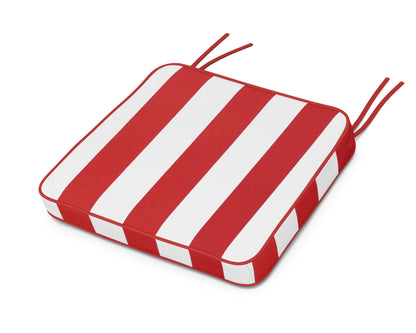 POLYWOOD Chinoiserie Arm Chair Seat Cushion in Cabana Stripe Crimson