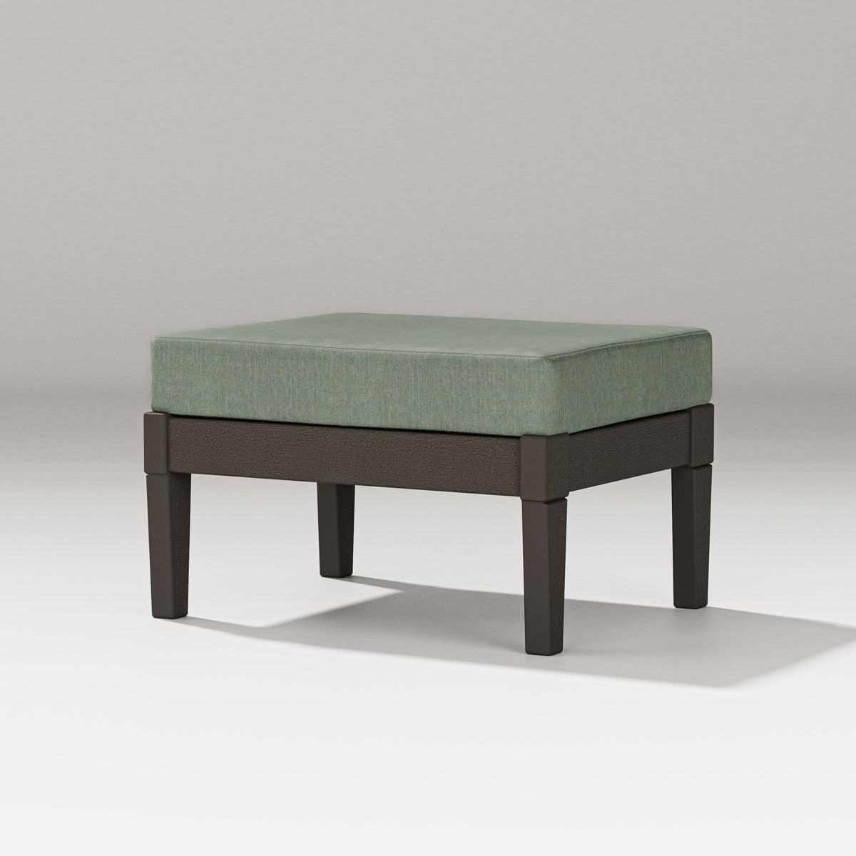 POLYWOOD Estate Lounge Ottoman in Vintage Coffee / Cast Sage