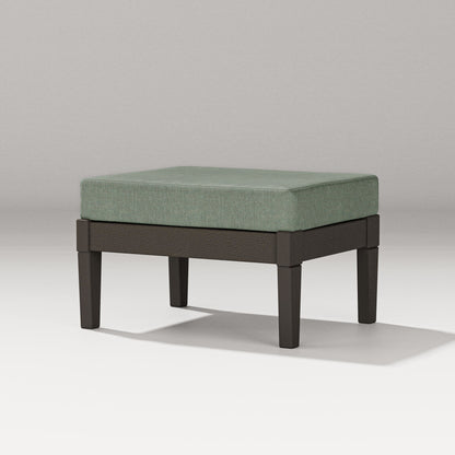 POLYWOOD Estate Lounge Ottoman in Vintage Coffee / Cast Sage