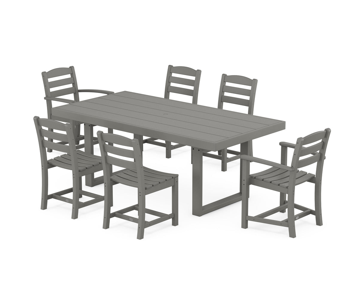 POLYWOOD La Casa Café 7-Piece Dining Set - 39" x 78" Table in Slate Grey