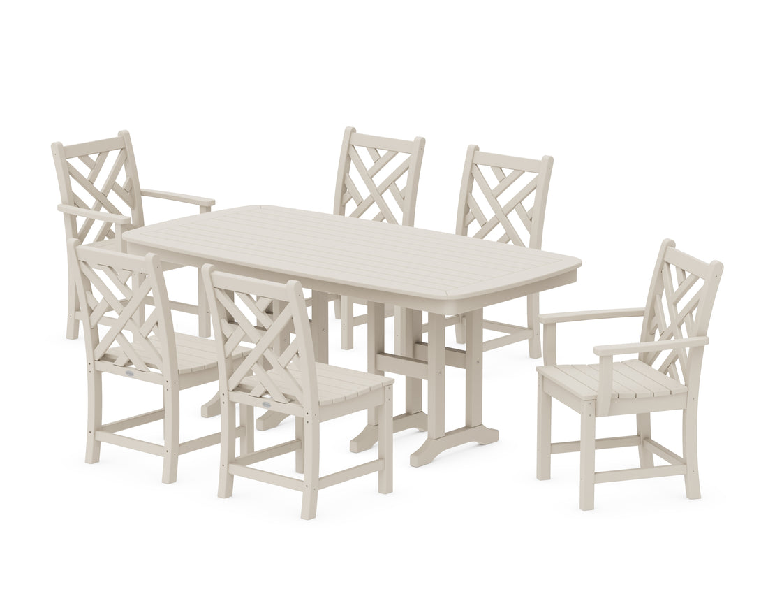 POLYWOOD Chippendale 7-Piece Dining Set in Sand