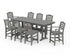 POLYWOOD Savannah 9-Piece Farmhouse Counter Set with Trestle Legs in Slate Grey