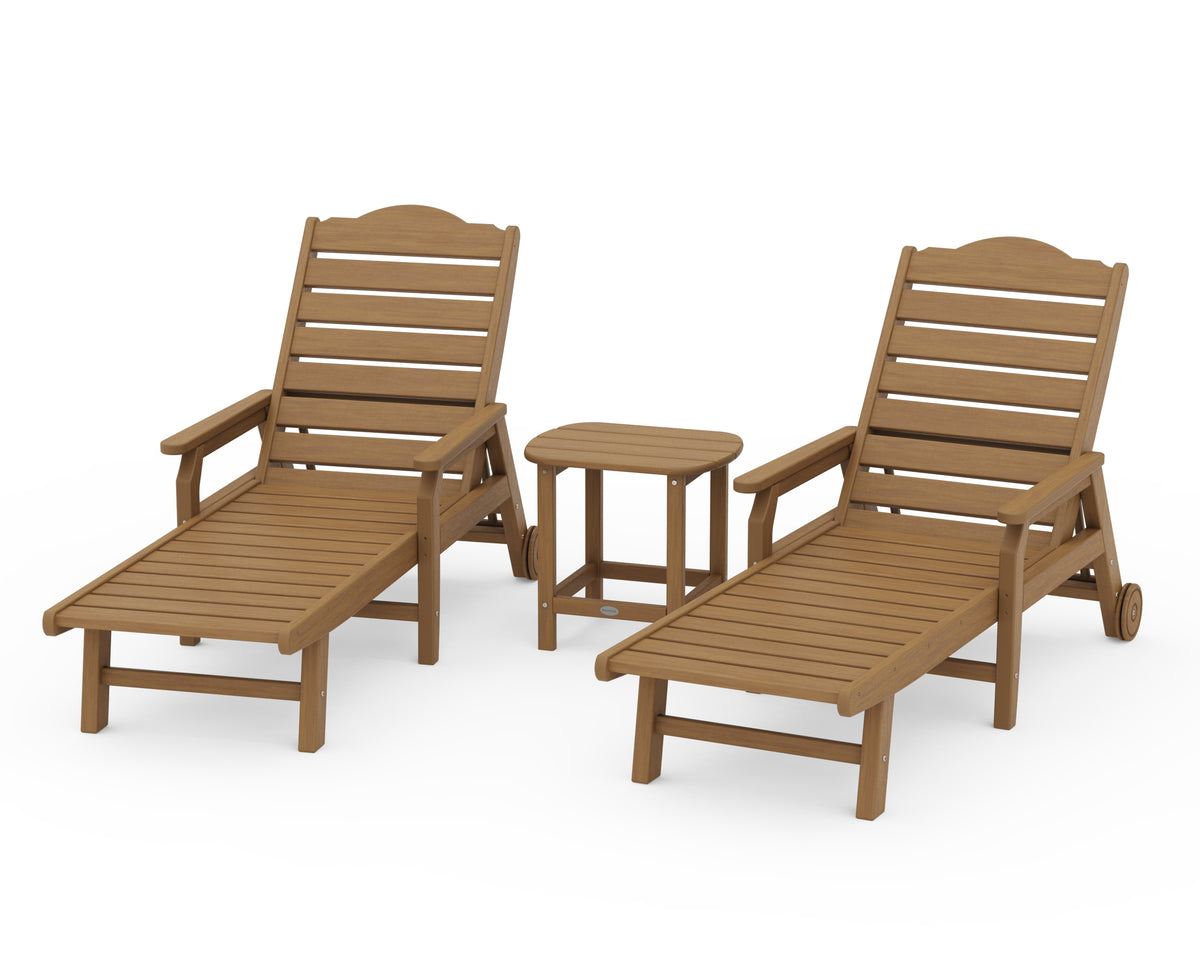 POLYWOOD Draper James Savannah 3-Piece Chaise Lounge Set in Natural