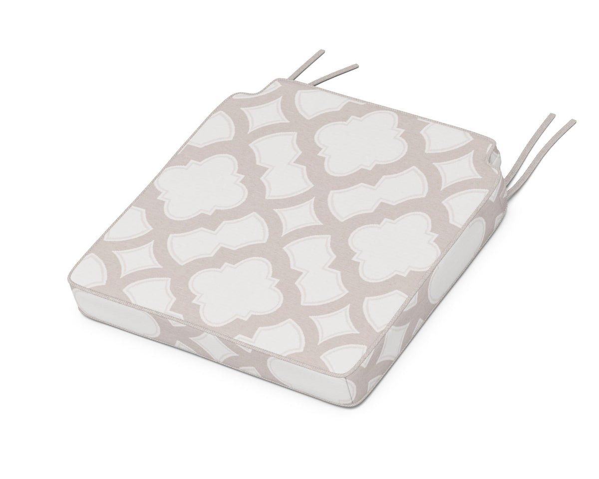 POLYWOOD Acadia Dining Side Seat Cushion in Trellis Dune Burlap