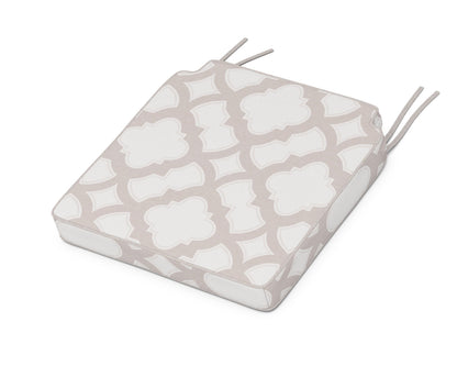 POLYWOOD Acadia Dining Side Seat Cushion in Trellis Dune Burlap