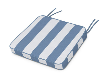 POLYWOOD Chinoiserie Arm Chair Seat Cushion in Cabana Stripe Sky Blue