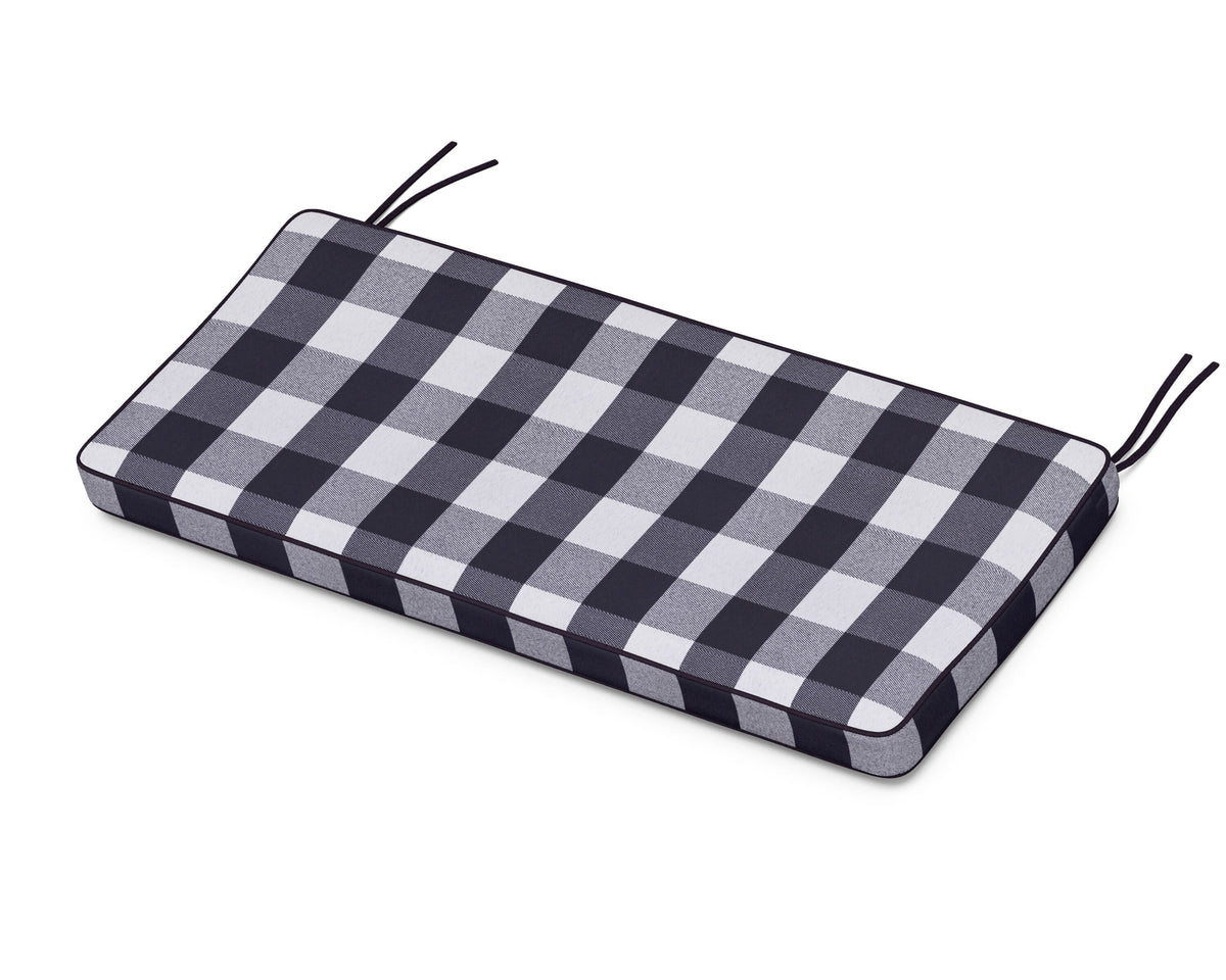 POLYWOOD Chinoiserie 48" Bench Seat Cushion in Buffalo Plaid Navy