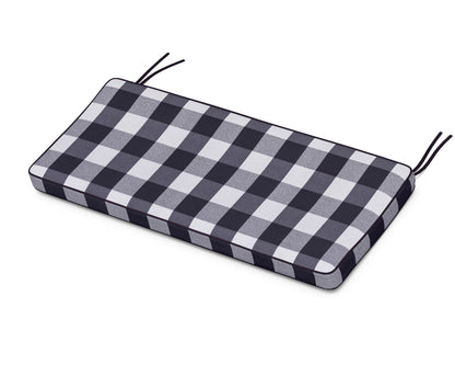 POLYWOOD Chinoiserie 48" Bench Seat Cushion in Buffalo Plaid Navy