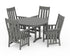 POLYWOOD Acadia 5-Piece Round Farmhouse Dining Set in Slate Grey