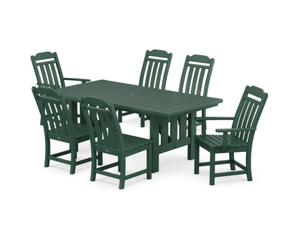 POLYWOOD Cottage 7-Piece Dining Set with Mission Table in Green