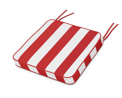 POLYWOOD Chinoiserie Side Chair Seat Cushion in Cabana Stripe Crimson