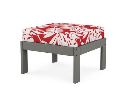 POLYWOOD Vineyard Modular Ottoman in Slate Grey / Leaf Crimson