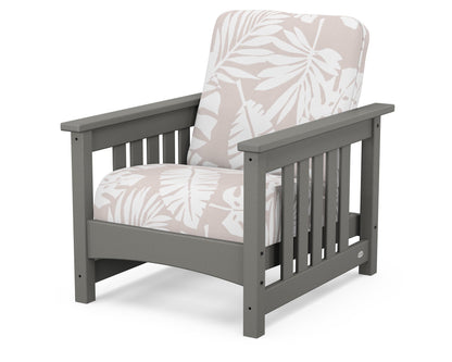 POLYWOOD Club Mission Chair in Slate Grey / Leaf Dune Burlap