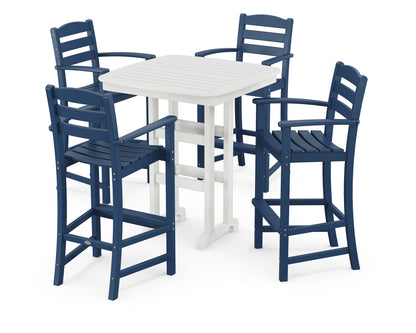 POLYWOOD La Casa Café 5-Piece Bar Set in Navy / White