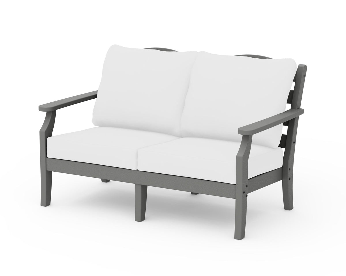 POLYWOOD Savannah Deep Seating Loveseat in Slate Grey / Natural