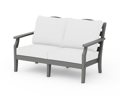 POLYWOOD Savannah Deep Seating Loveseat in Slate Grey / Natural