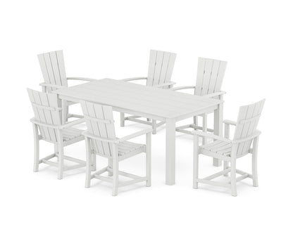 POLYWOOD Quattro 7-Piece Parsons Dining Set in White
