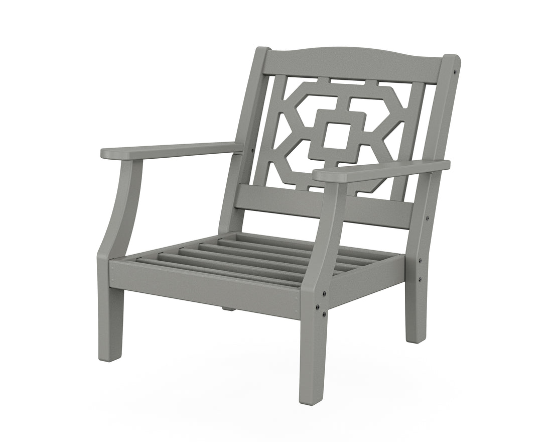 POLYWOOD Chinoiserie Deep Seating Chair Frame in Slate Grey
