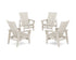 POLYWOOD 4-Piece Modern Grand Upright Adirondack Chair Conversation Set in Sand