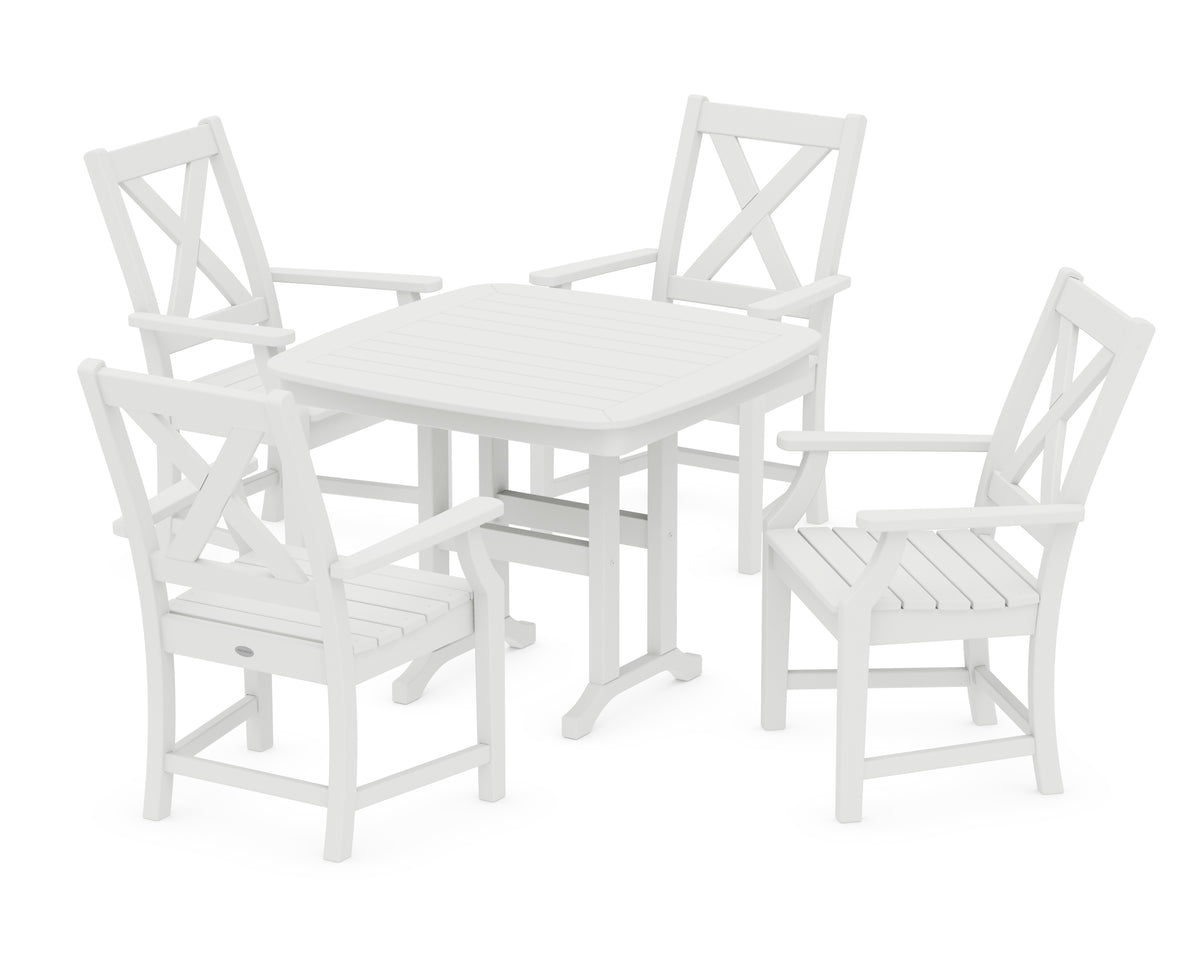 POLYWOOD Braxton 5-Piece Dining Set in White
