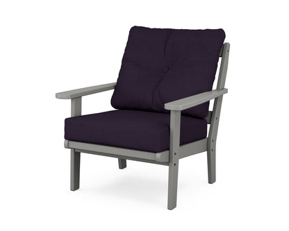 POLYWOOD Mission Deep Seating Chair in Slate Grey / Navy Linen