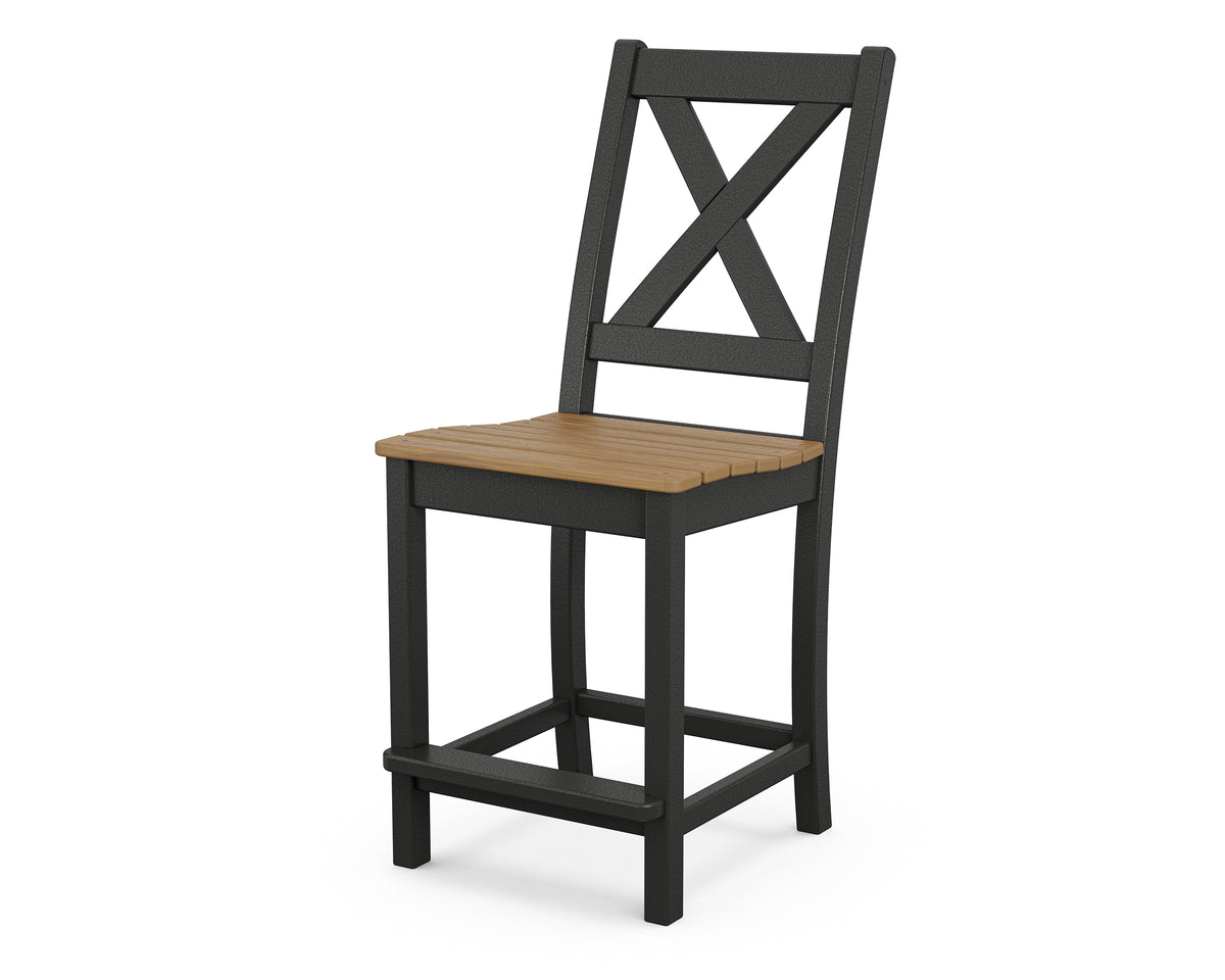POLYWOOD Braxton Counter Side Chair in Black / Natural