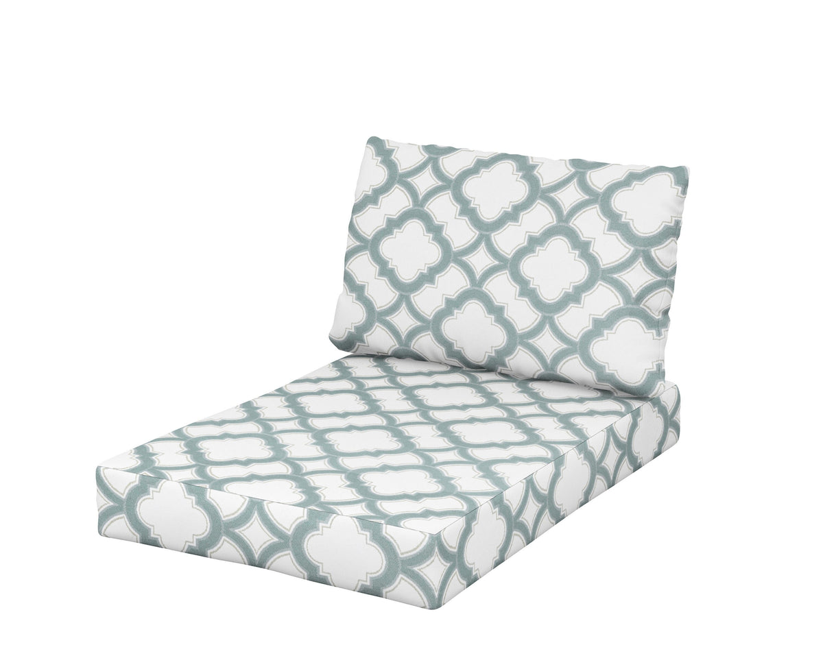 POLYWOOD Daybed Swing Seat/Back Cushion in Trellis Glacier Spa