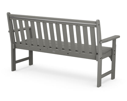Angled view of the POLYWOOD Vineyard 60" Bench in Slate Grey