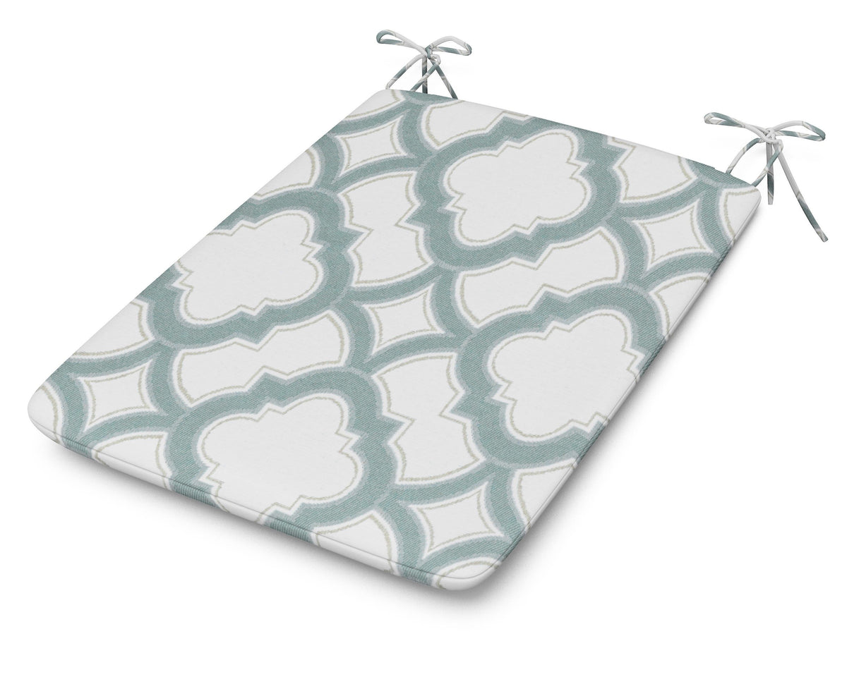 POLYWOOD 1100 Plaza Seat Pad in Trellis Glacier Spa