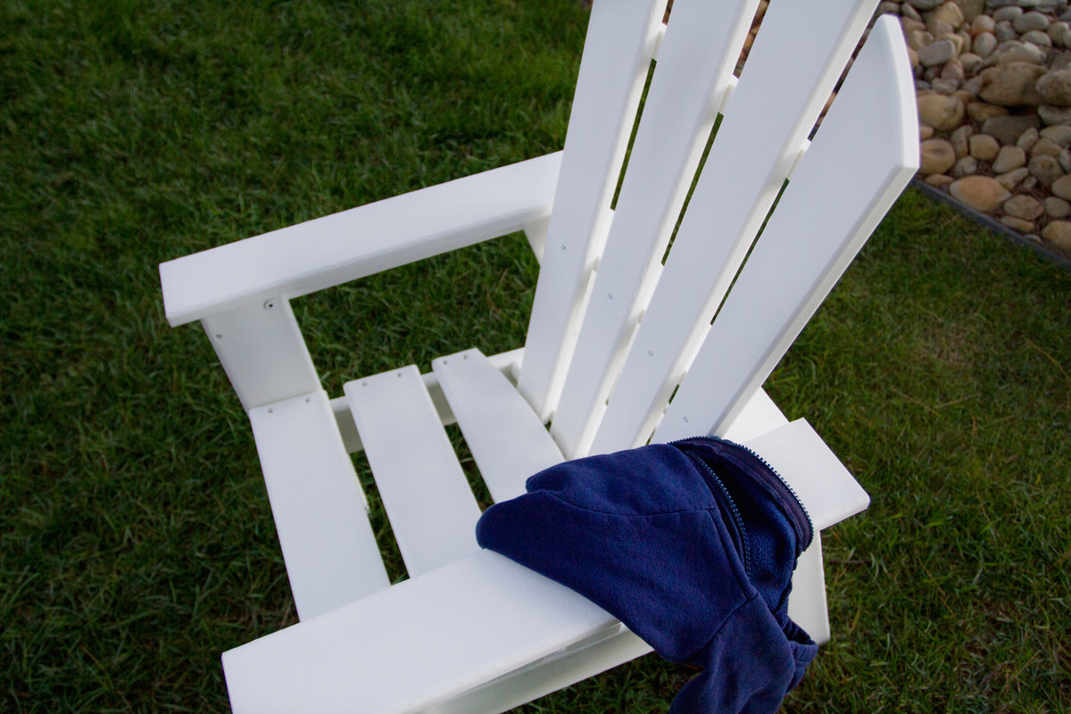 Product detail of the POLYWOOD Kids Adirondack Chair in White (4)