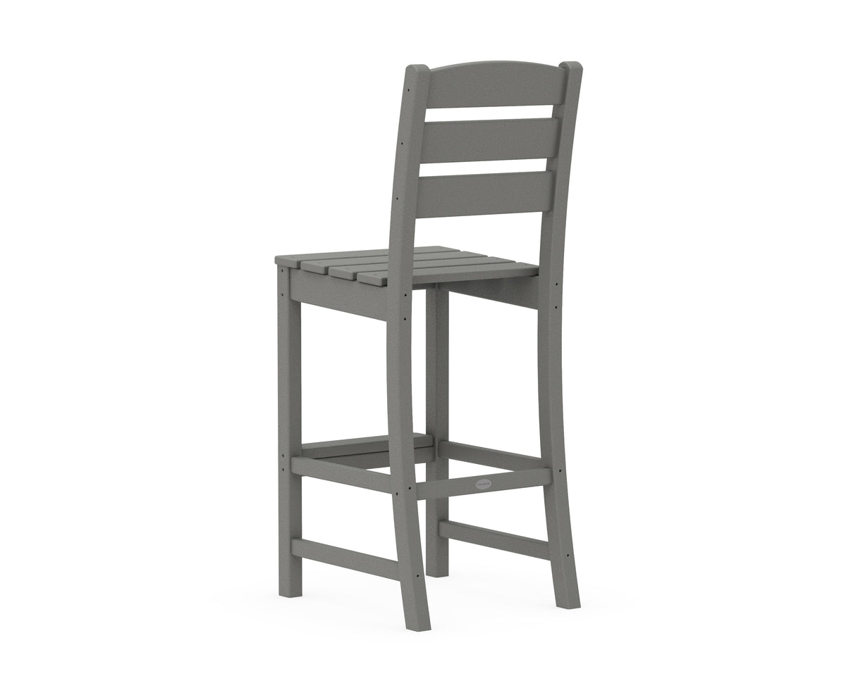 Additional angle of the POLYWOOD Lakeside Bar Side Chair in Slate Grey