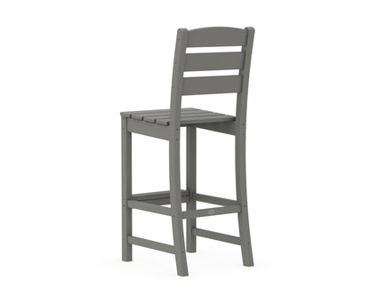 Additional angle of the POLYWOOD Lakeside Bar Side Chair in Slate Grey