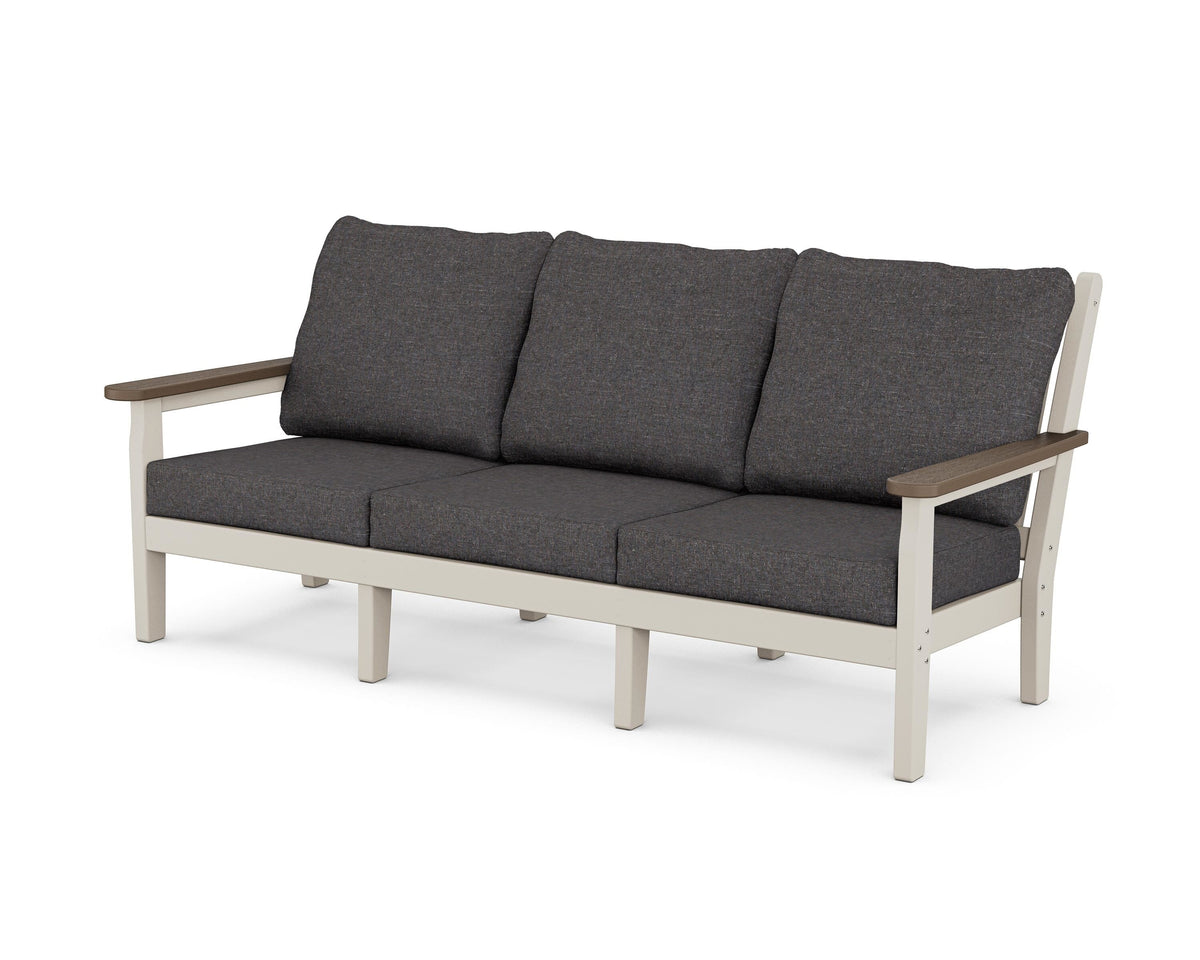 POLYWOOD Chippendale Deep Seating Sofa in Sand / Kona / Ash Charcoal