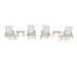 POLYWOOD Chippendale 6-Piece Chaise Set with Arms and Wheels in Sand