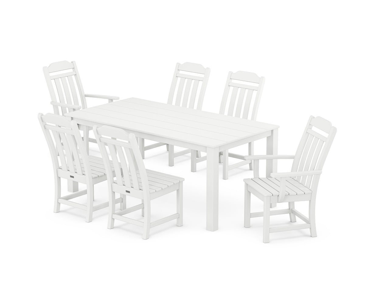 POLYWOOD Cottage 7-Piece Parsons Dining Set in White