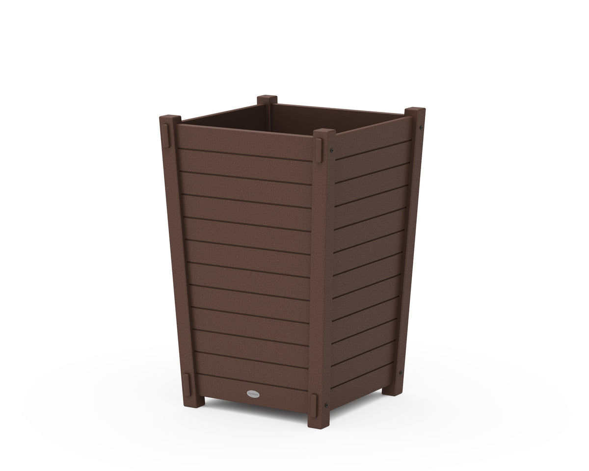 POLYWOOD Nautical Large Tapered Square Planter Box in Mahogany