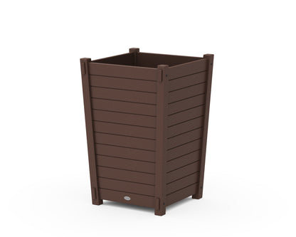 POLYWOOD Nautical Large Tapered Square Planter Box in Mahogany