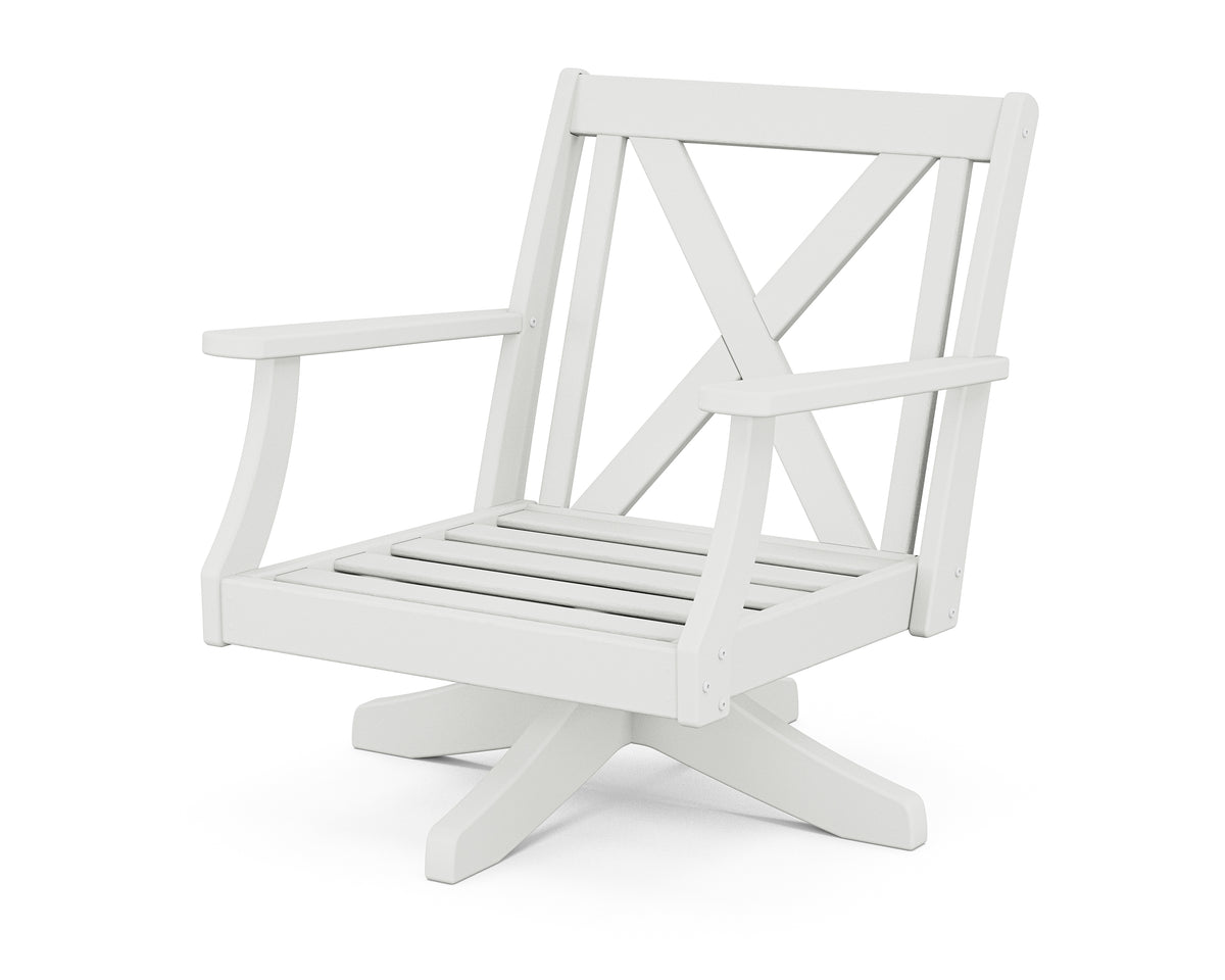 POLYWOOD Braxton Deep Seating Swivel Chair Frame in White