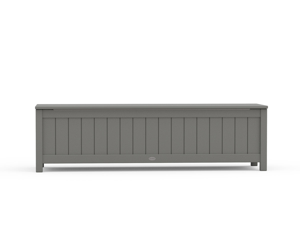 Alternate view of the POLYWOOD Vineyard 60" Storage Bench in Slate Grey