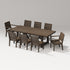 POLYWOOD PW Designer Series Latitude 9-Piece A-Frame Table Dining Set in Kona