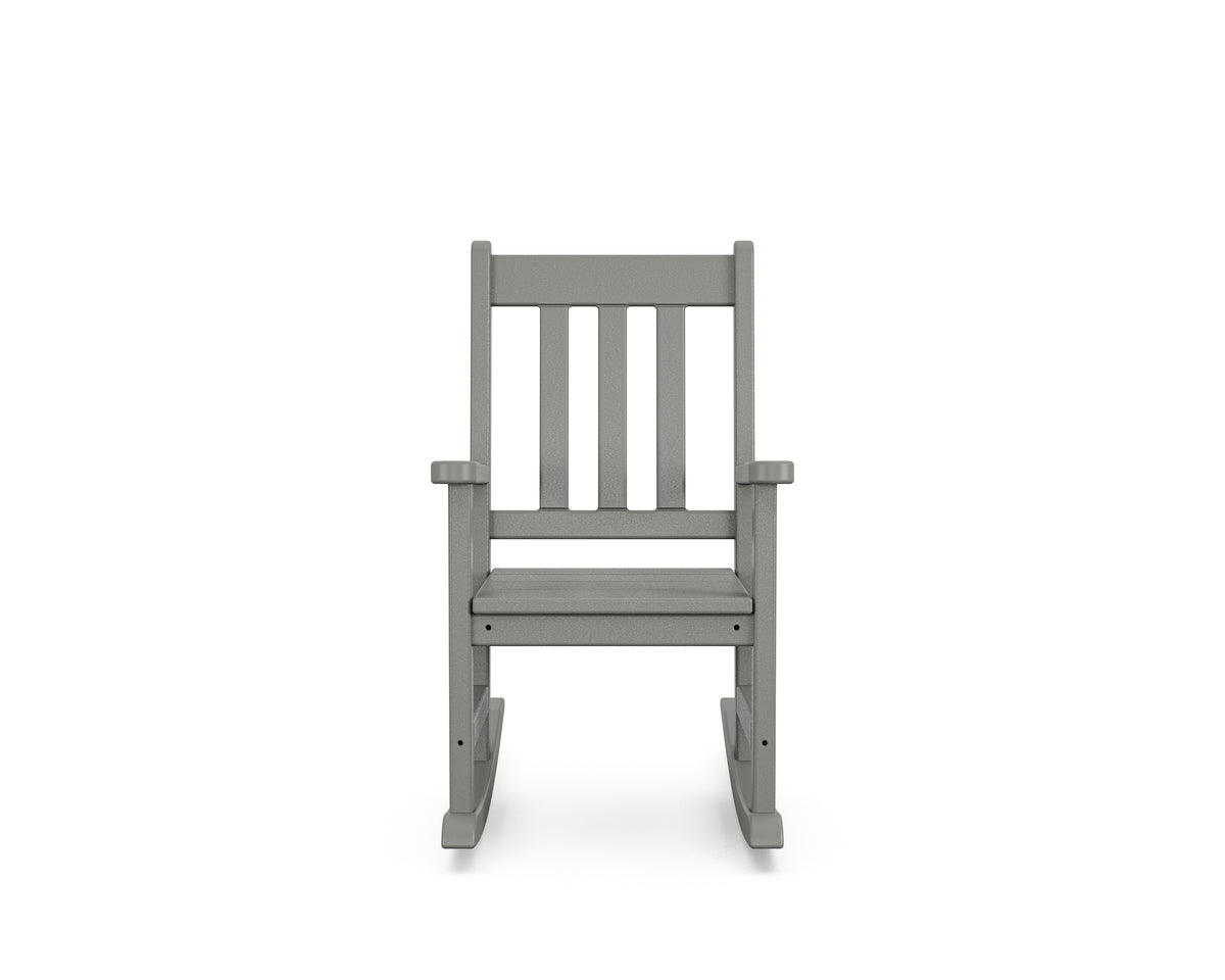 Additional angle of the POLYWOOD Kids Vineyard Rocking Chair in Slate Grey