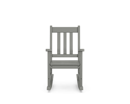 Additional angle of the POLYWOOD Kids Vineyard Rocking Chair in Slate Grey