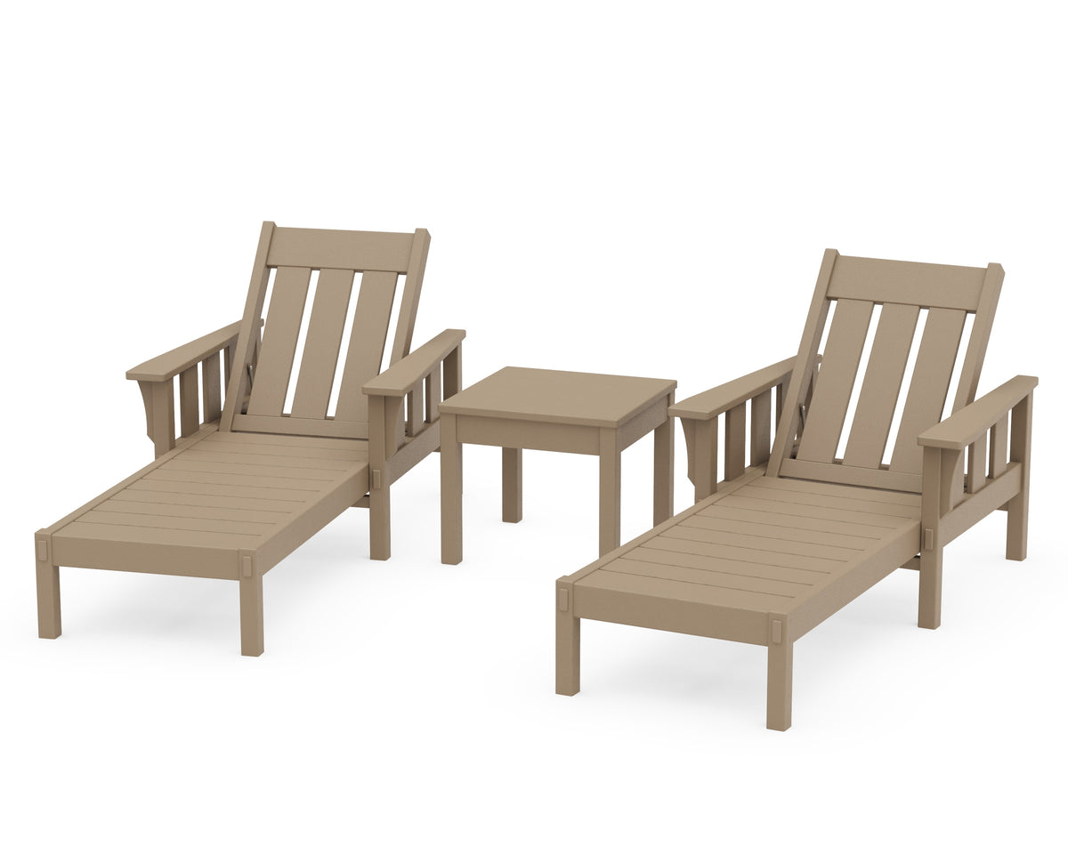 POLYWOOD Acadia 3-Piece Chaise Set in Vintage Sahara