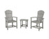 POLYWOOD Palm Coast 3-Piece Upright Adirondack Chair Set in Slate Grey
